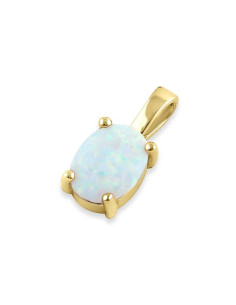 Oval - opal vedhæng med 925 Sterling sølv, hvid opal sten...