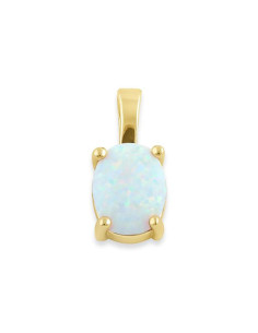Oval - opal vedhæng med 925 Sterling sølv, hvid opal sten... 2