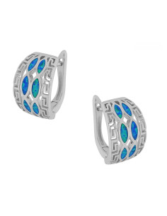 Hellas - Opal øreringe med blå opal sten, 925 Sterling...