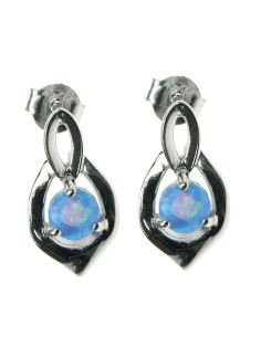 Skjold - Opal øreringe med blå opal sten, 925 Sterling...
