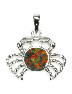 Krabbe - Opal smykke vedhæng med orange ild opal sten,...