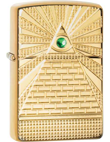 Zippo lighter "Eye of Providence" med Swarovski sten