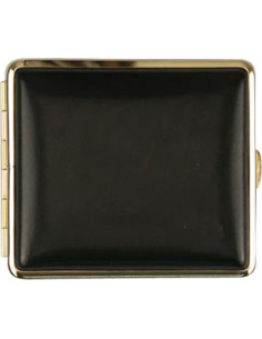 Vom Hofe cigaret etui i ægte læder i sort og guld