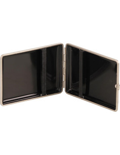 Vom Hofe cigaret etui i ægte læder i sort og sølv 2