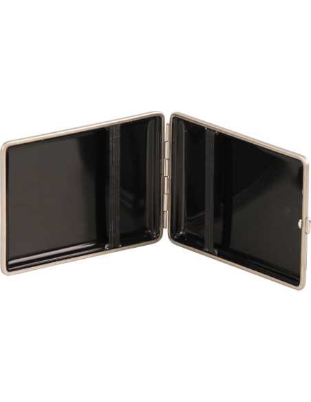 Vom Hofe cigaret etui i ægte læder i sort og sølv