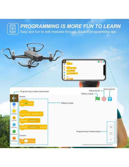 Apex Scratch programmerbar mini drone med kamera