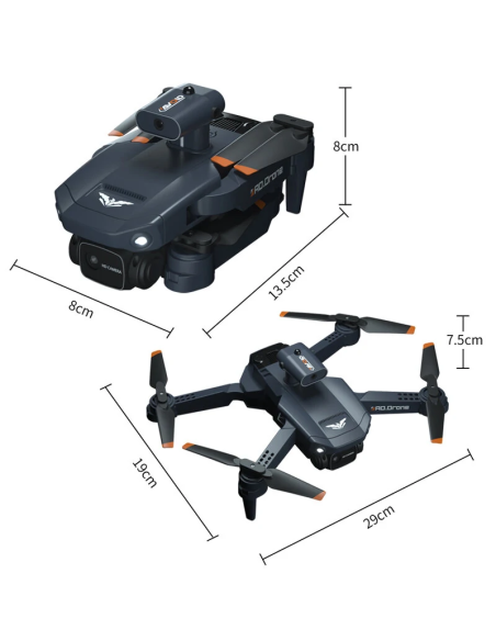 JJRC H106 mini drone med 4k/HD dual kamera og forhindringssensor