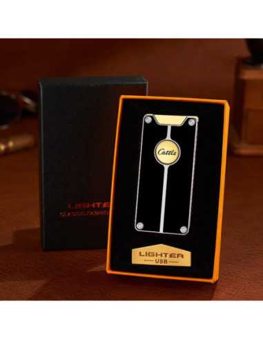 Cattle USB jet lighter i sort/guld farve