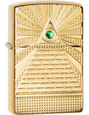 Zippo lighter "Eye of Providence" med Swarovski...