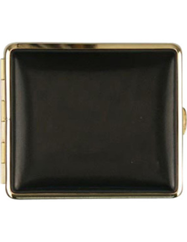 Vom Hofe cigaret etui i ægte læder i sort og guld