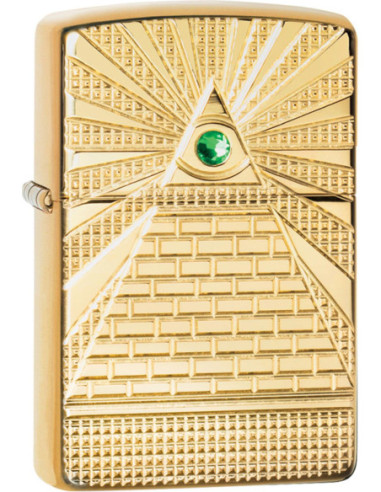 Zippo lighter "Eye of Providence" med Swarovski...
