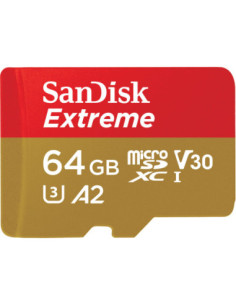 SANDISK MicroSDXC Extreme 64GB 160/60MB/s A2 C10 V30...